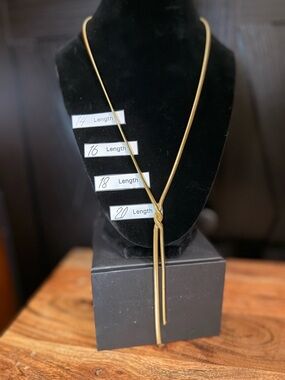 Gold Knot Lariat Necklace - Plunder Jewelry